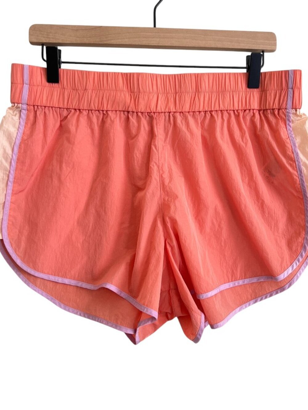 Urban Outfitters Pink Coral Nylon Ciara Pull On Shorts